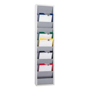 Organizador - 10 pastas - metal - cinza